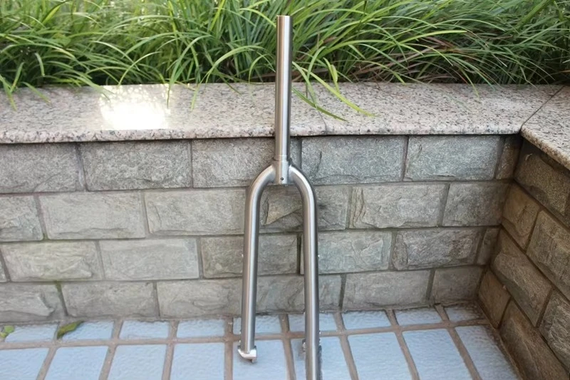 مخصص التيتانيوم Cyclocross دراجة شوكة من خلال المحور الحصى شوكة دراجة جبلية Ti الشوك #4