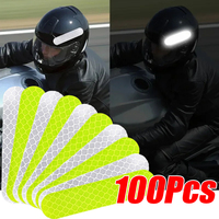 10-100Pcs Motorcycle Helmet Warning Reflective Stickers Night Safety Driving Decorative Strips Sticker Bicycle Moto Car Decals