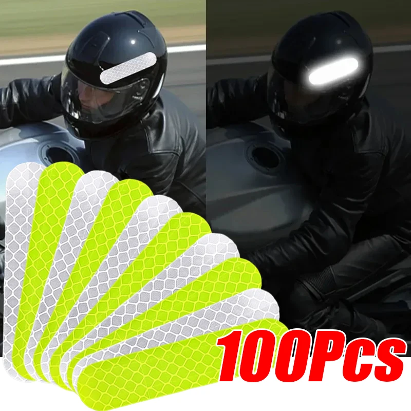 10-100 sztuk kask motocyklowy ostrzeżenie odblaskowe naklejki bezpieczeństwo nocne jazda paski dekoracyjne naklejki rower Moto naklejki samochodowe