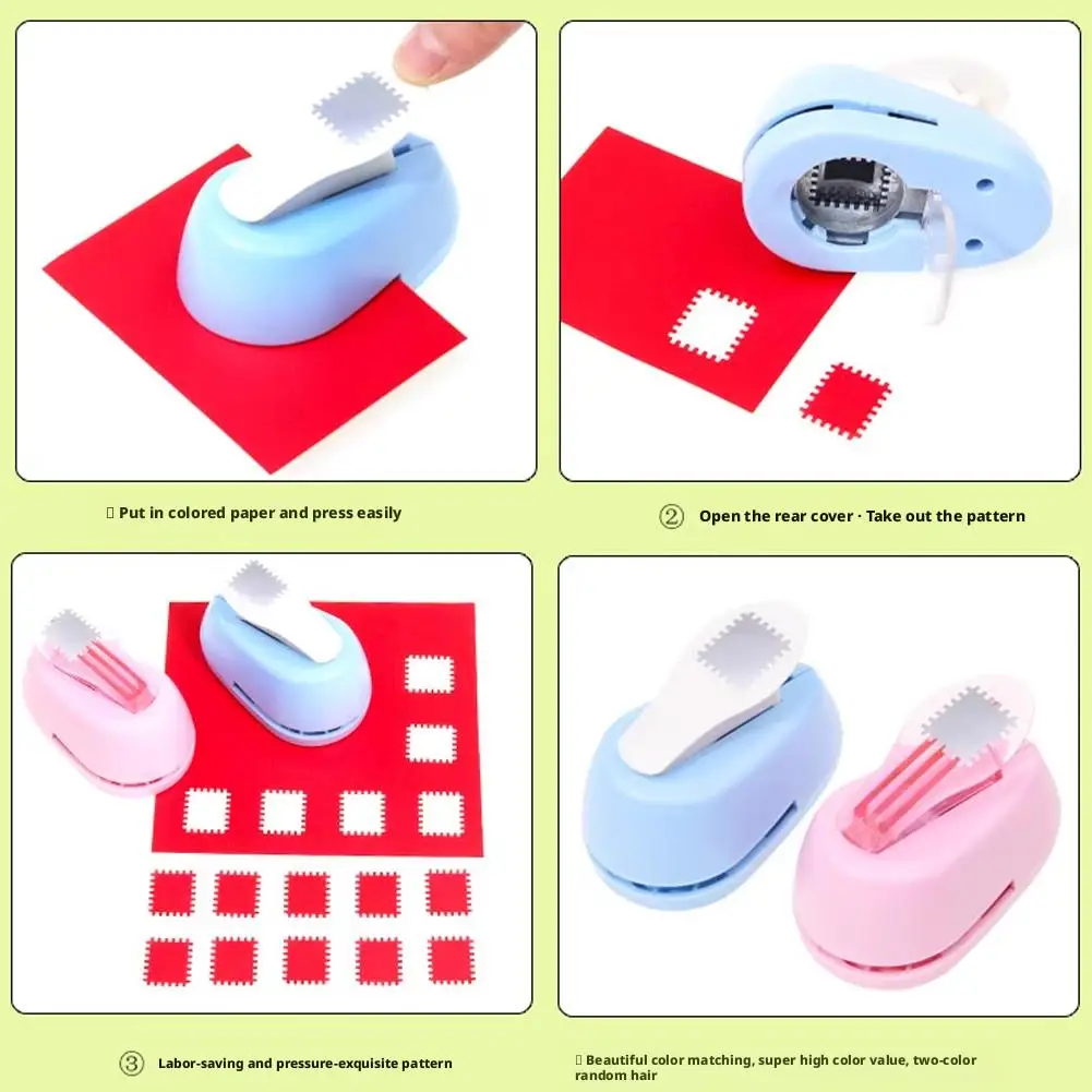 Draagbare Perforator Getande Puncher Embosser kinderen DIY Embossing Tool 2x1.8 cm Stempel vorm Craft Punch Embossing Machine