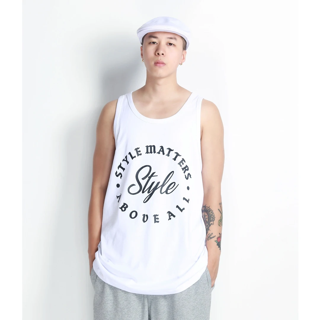 FBS HighLight Series Loose Street Dance Style Top Men's Sleeveless Tank Top round Neck Casual Summer Fashion Sweat Vest