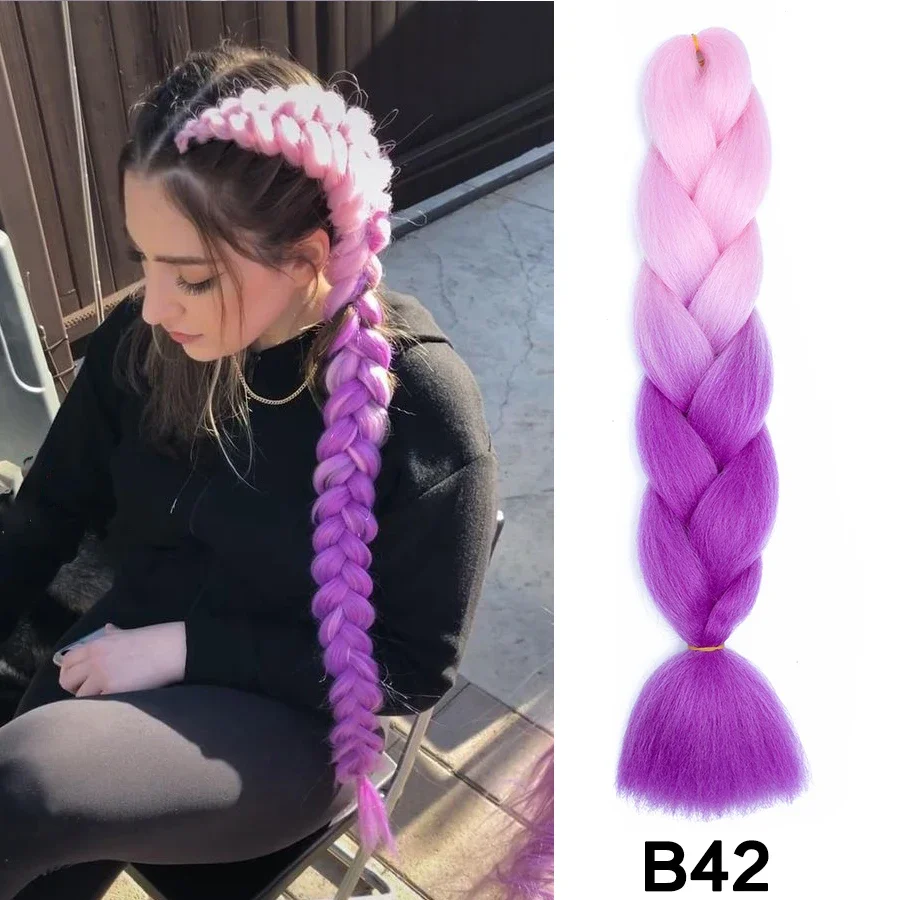 

24 Inch Purple Synthetic Braided Hair Extensions Rumi Braid for Cosplay Party Stage Daily Hairstyle Synthetic Hair Extensions