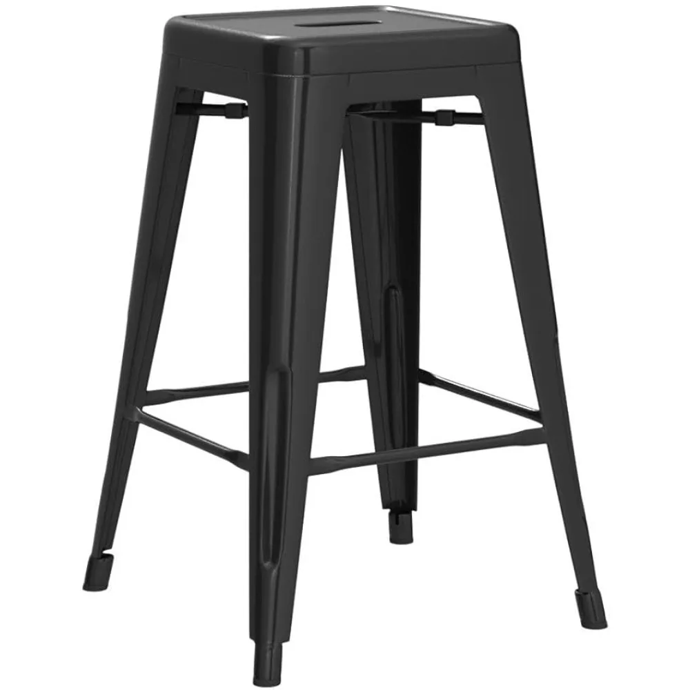 

Bar Stools Counter Stool Barstools Set of 2 Industrial Metal Bar Stools Patio Furniture Modern Backless 24” Stackable Metal