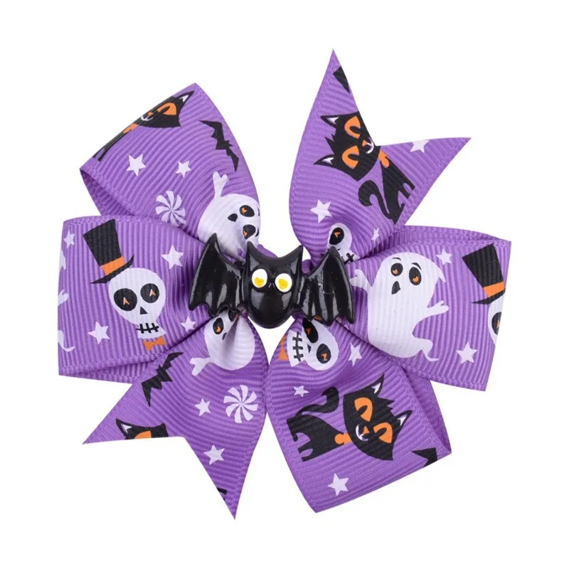 New Halloween Festival Hair Bow Clips Spider Pumpkin Ghost Clip Party Hair Decorations Hairpin Halloween Party Hair Accessories