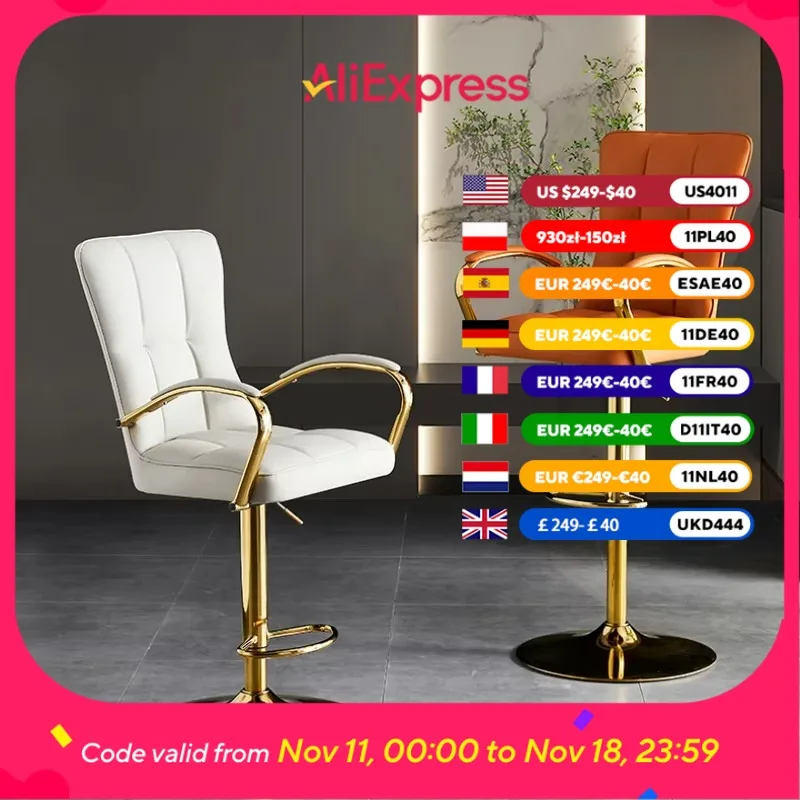

Nordic Light Luxury Bar Chair Home Modern Simple Lift Rotating Bar Chair High Stool Banqueta Luxury Furniture