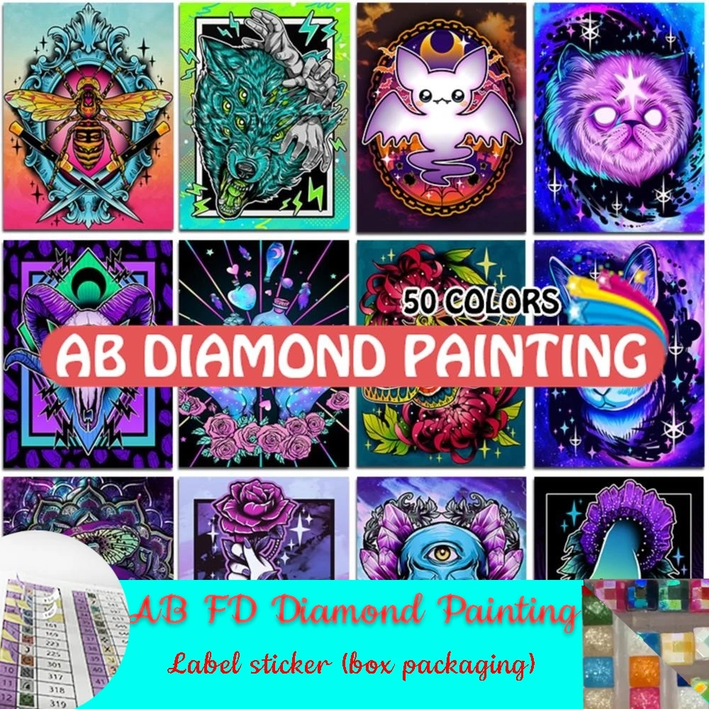 Fantasy AB FD Diamond Painting Kit Animal Insect Bunny Bee Full Square Round Mosaic Colorful Embroidery Cross Stitch Home Decor