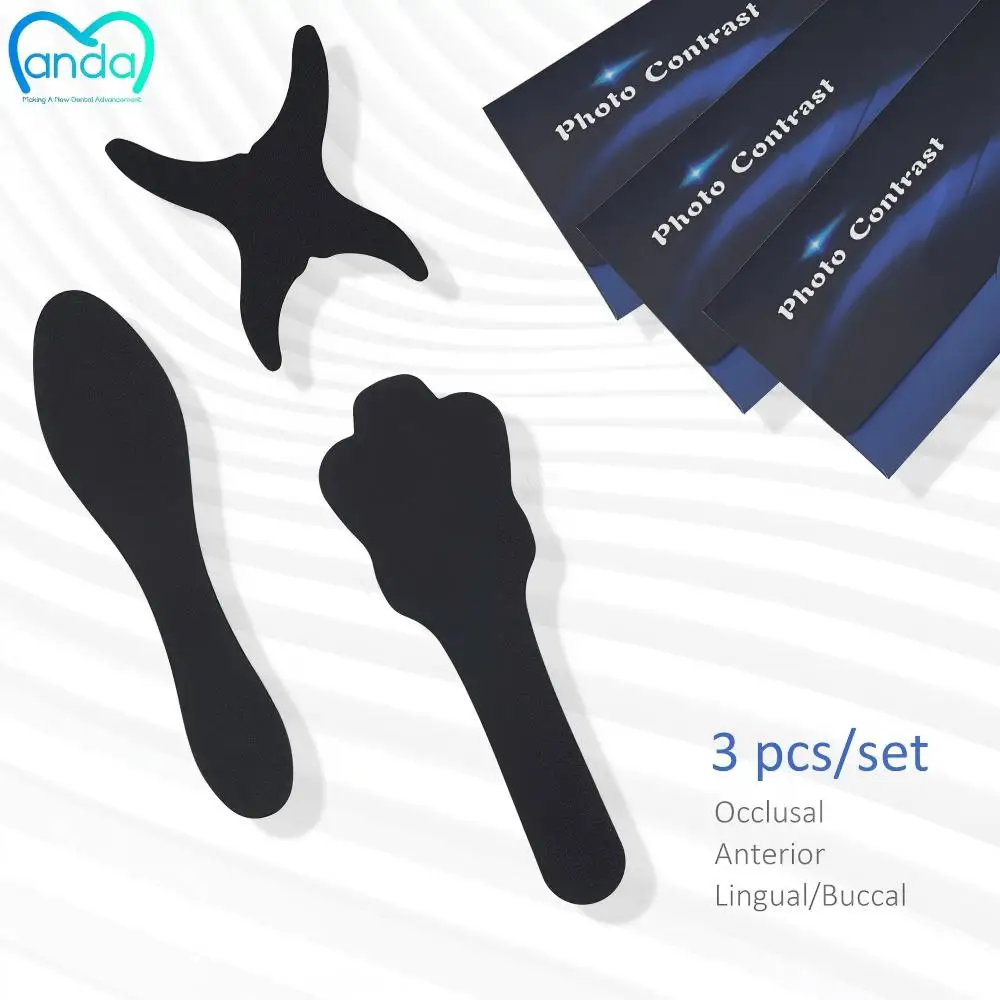 

MANDA Upgraded Dental Contrast Board 3 Sizes Set Flexible Steel Core Silicone for Anterior/Occlusal/Palatal Photography