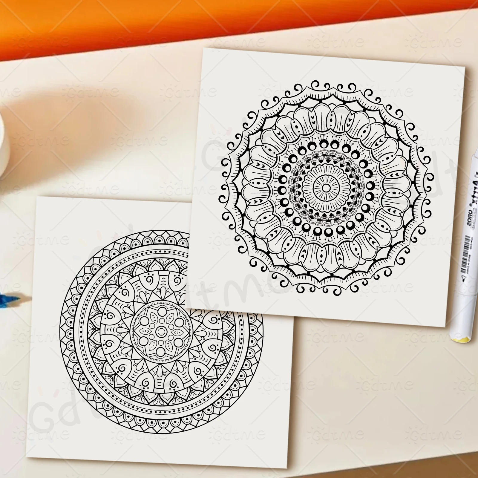 Mandala-Malbuch für Erwachsene, 24 Seiten, Stressabbau, Freizeit, DIY-Mal- und Zeichenbuch, ideales tägliches Geschenk – Detail 8