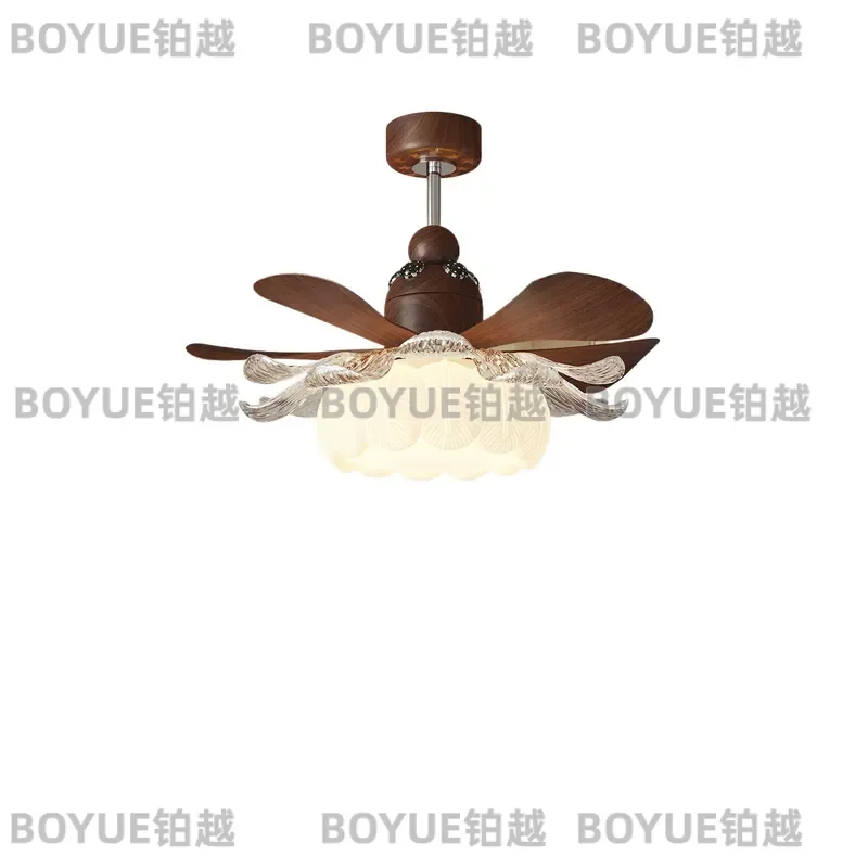 Retro Chinese Ceiling Fan Light Cream Style Straight Blade Medieval Living Room Dining Room Eye Care Large Airflow Decorative