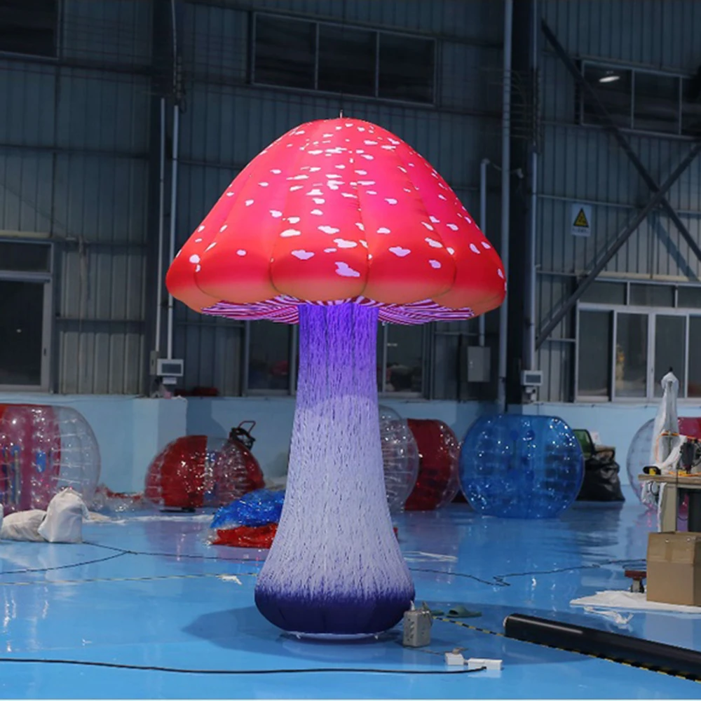 Good quality inflatable mushroom with led changing lights inflatable simulation mushrooms plants for event decoration