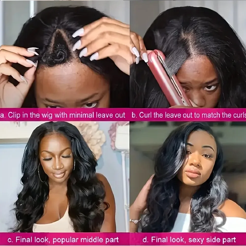 V Part Wig 200 Density Human Hair Body Wave Upgrade V Part Wig No Leave Out V Part Wig Human Hair Wig Remy Hair Wigs 32 Inch image 5
