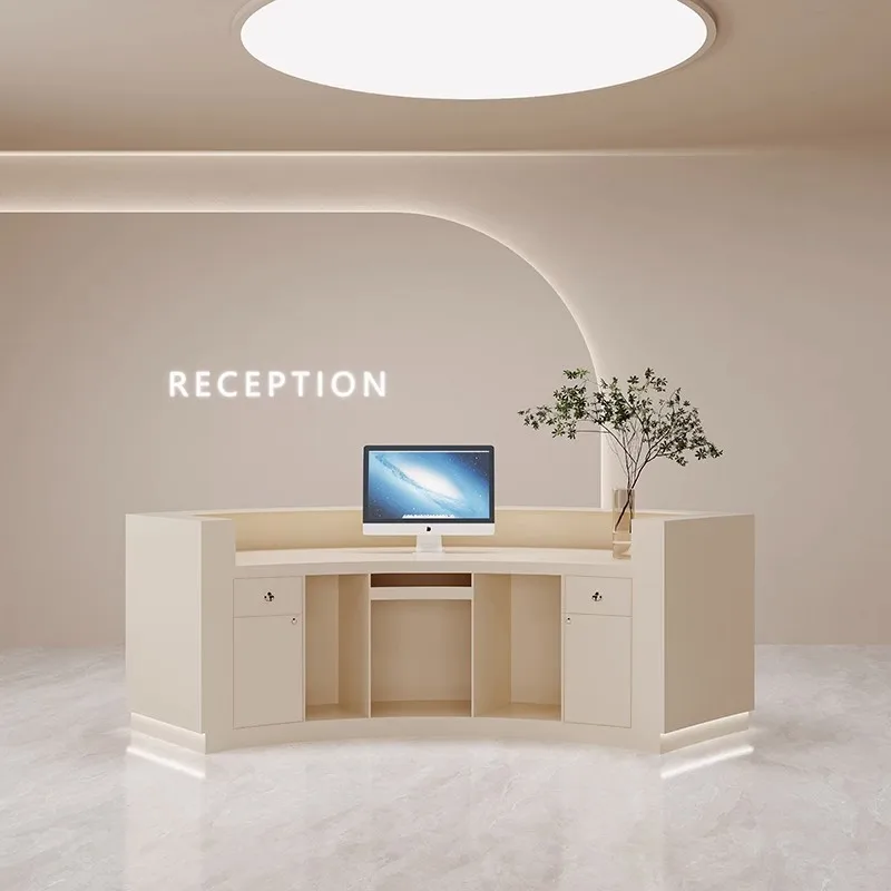 تخزين مكتب الاستقبال مكتب الاستقبال الخروج عيادة مقوسة مكاتب الاستقبال الملابس الكلاسيكية أثاث الاستقبال Mostrador