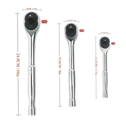 Ratchet Wrench 24Tooth Quick Release 1/4'' 3/8'' 1/2'' Socket Automotive Nut Reversible Drive Wrench Mechanical Hand Repair Tool