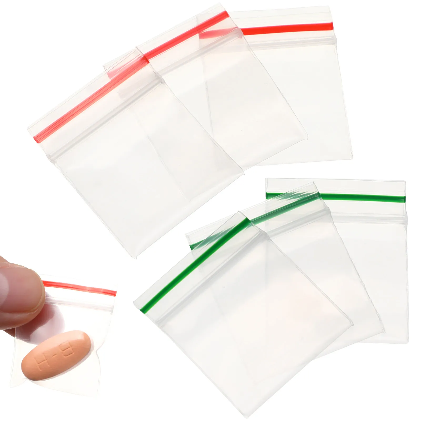 6Pack Self-Sealing Food Bags Portable Convenient Reusable Sealing Pouches for Pills Vitamins Supplements Candy Coffee Dried