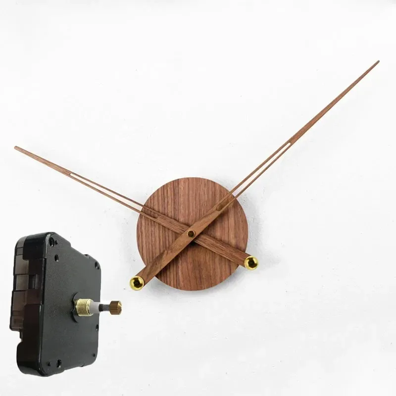 

DIY Large Wall Clock Modern Spain Silent Mechanism Wood Pointer Large Torque Quartz Movement Clocks Black Walnut Needles Mural