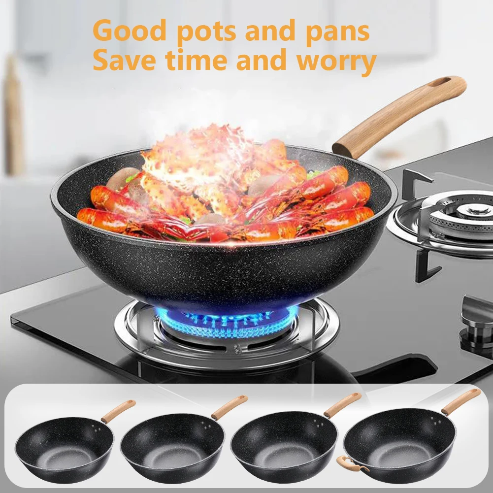 28/30/32/34 سنتيمتر مقلاة غير لاصقة مقلاة Maifan حجر عجة مقلاة الشيف عموم عجة عموم التعريفي متوافق #4