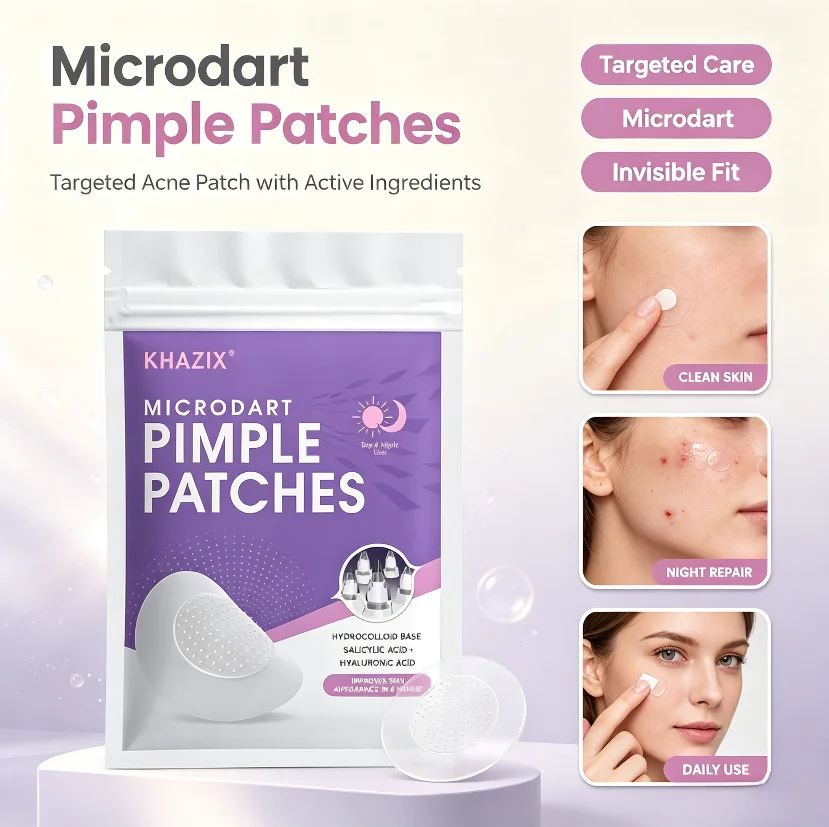 24pcs round Edged Acne Patch with Rounded Corners Water-Based Gel Invisible Microneedle Anti-Acne Patches for Skin Care