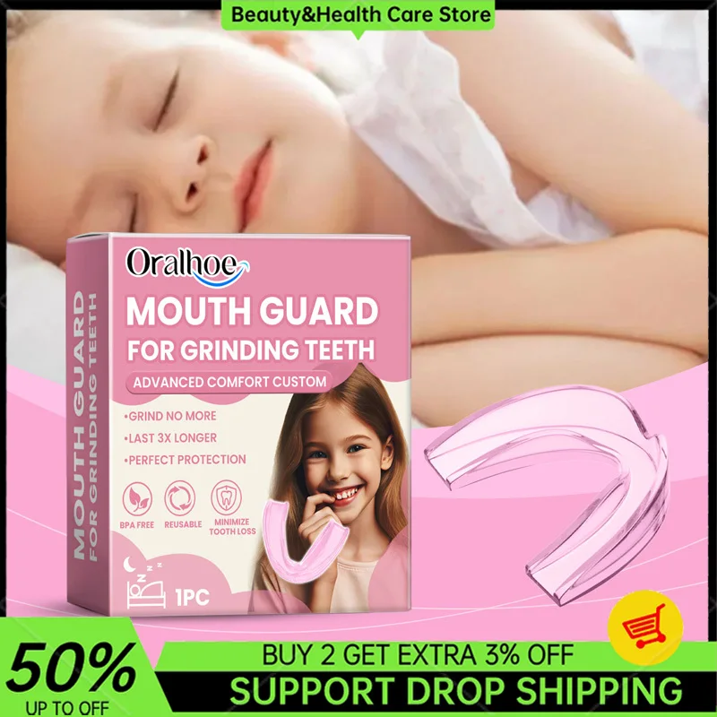 Silicone Mouth Guard Reusable Anti-biting Teeth Grinding Mouth Guard Protection Set Children Teeth Sleeping Night Retainer Tool