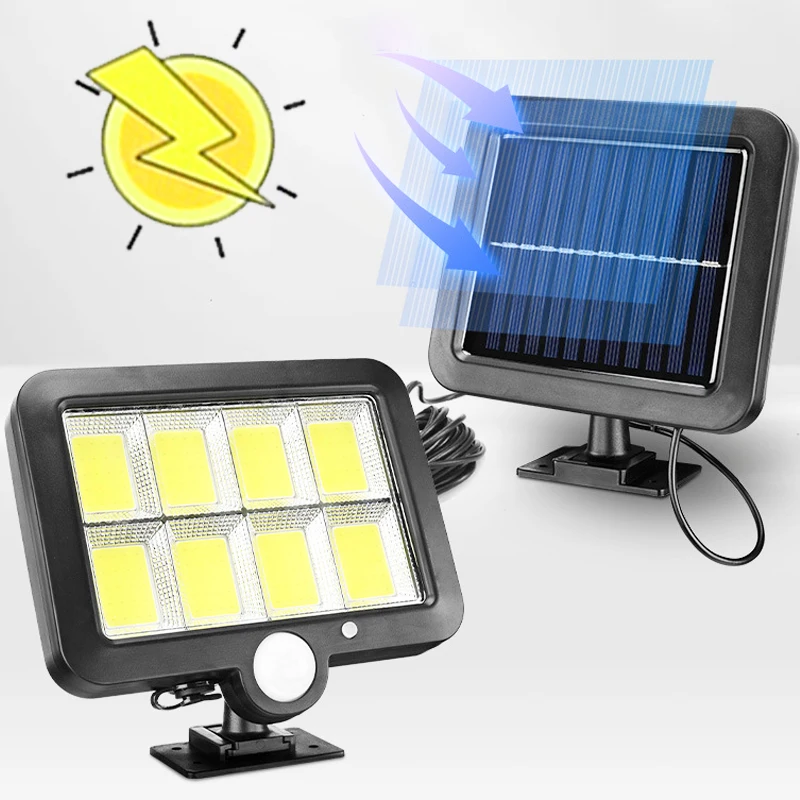 

Nice 160/120/100COB Solar Sensor Split Wall Lamp 3 Mode Waterproof Motion Garden Street Lights Security Solar Lamp Garden Light