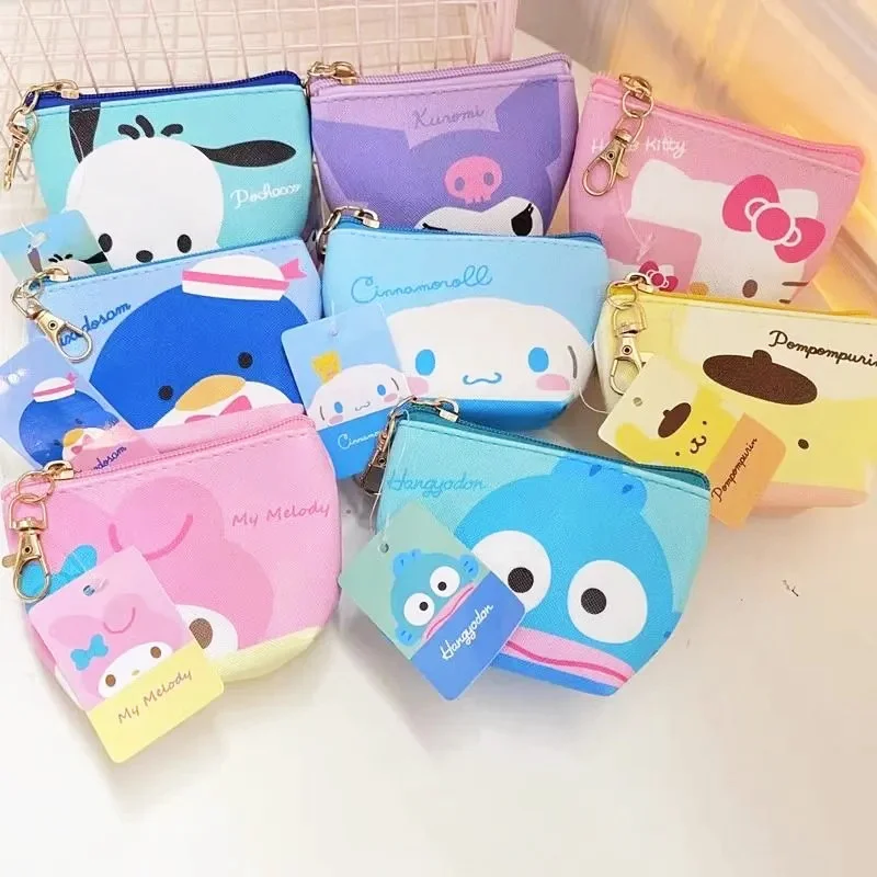 12 pcs/lot Sanrio Kawaii Kuromi Melody Cinnamoroll Cat Pencil Case Cute Pencil Box Coin Purse Stationery Pen Bag School Supplies