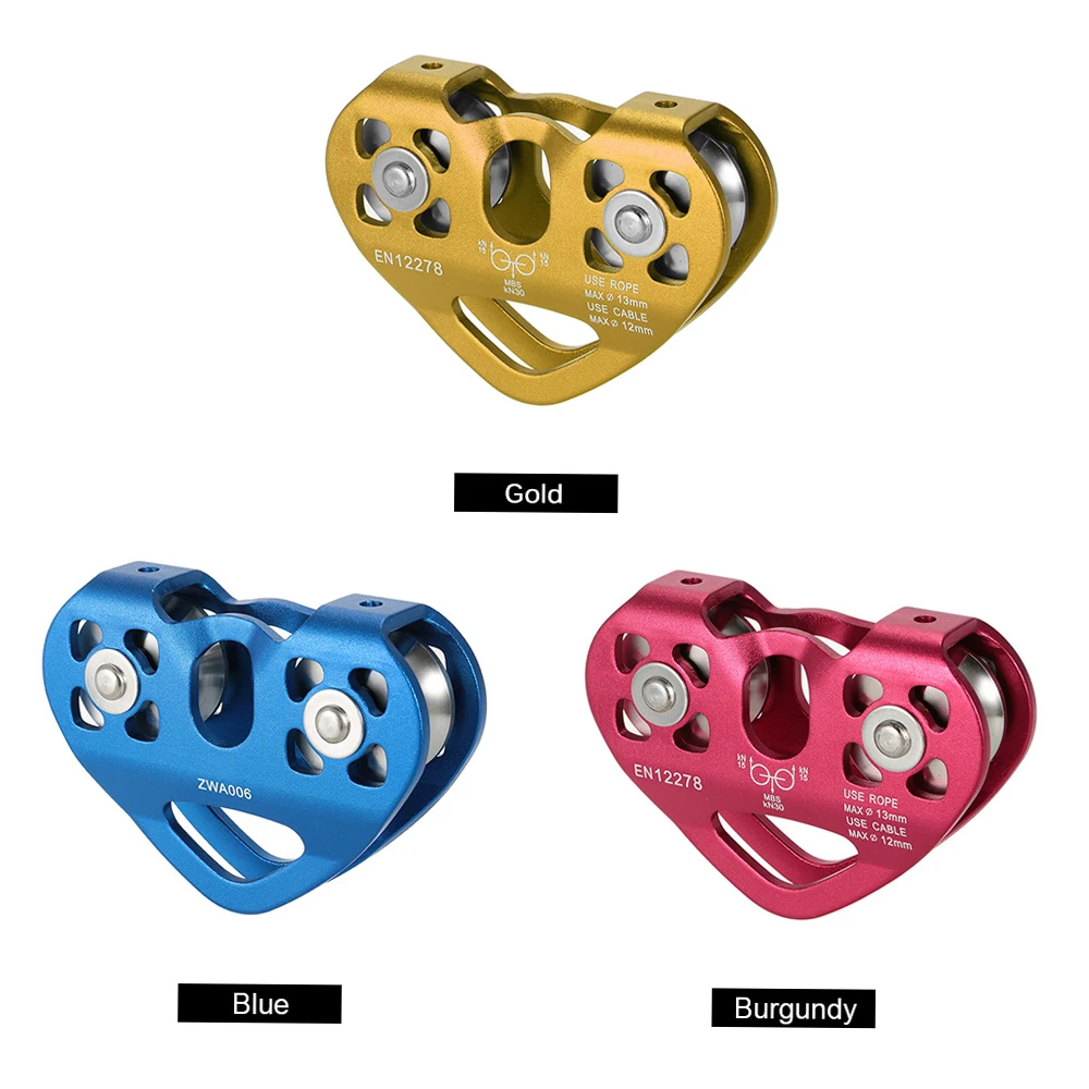 Cable Trolley Lixada 30kN Cable Trolley Pulley with Ball Bearing Climbing Caving Aloft Work Rescue Caving Trolley Pulley