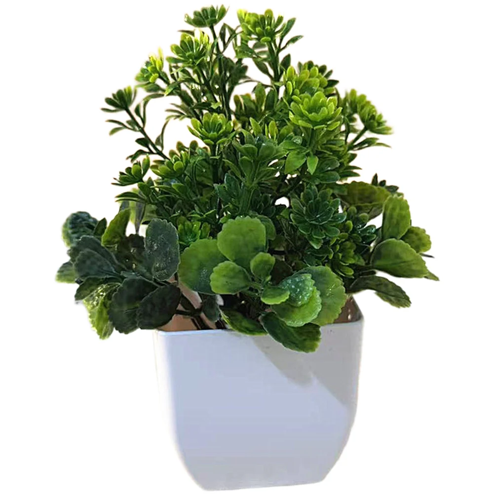 Square Plastic Artificial Chrysanthemum Bonsai Plant with Realistic Petals and Leaves for Home Living Room Decor