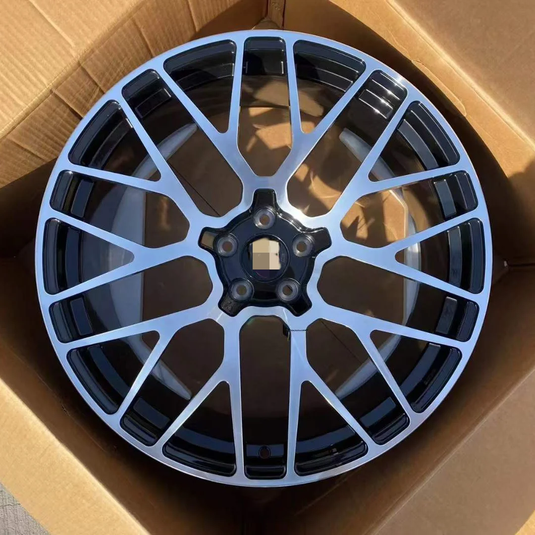 Custom RC 19-22 นิ้ว Matt Black Forged Alloy Rims 5x130 ล้อ 25 มม. สําหรับกระบวนการใช้งานร่วมกับ Porsche Panamera