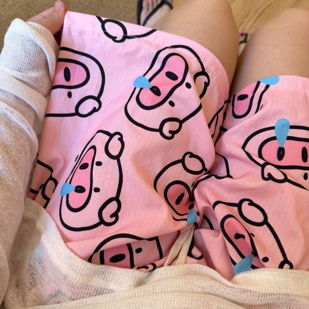 Shorts for Women's Kawaii Women Casual Sleep Pants Summer Short Pant Print Elastic Waist  Y2k Pantalones 2026 Fashion Bottoms