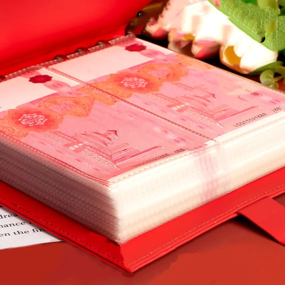 50Sheets Saving Money Binder PU Leather Portable Colorful Shine Budget Binder Loose-leaf Wallet Storage Account Book