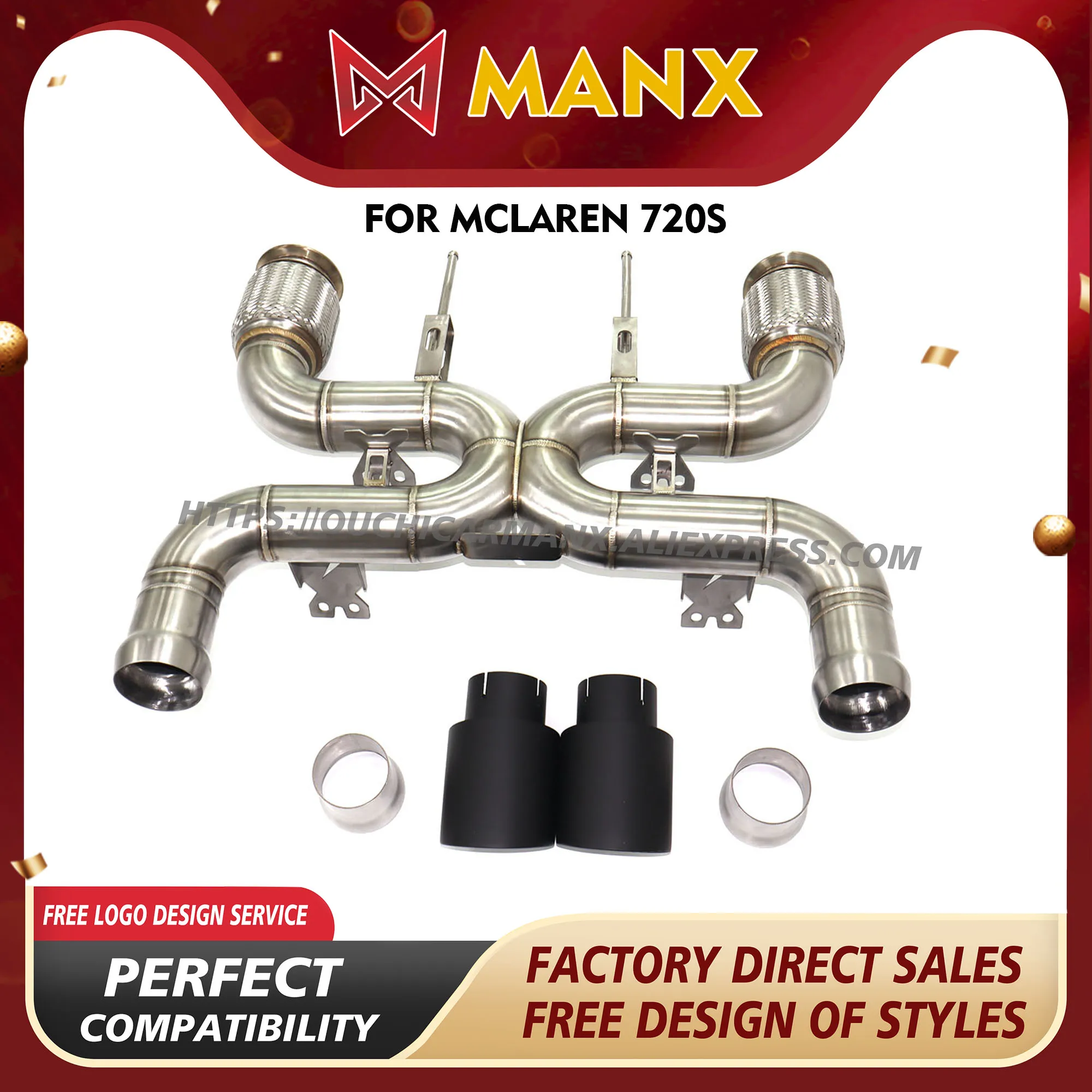 

MANX Exhaust system for McLaren 720S Stainless steel Increase pipe diameter TIG manual welding Catback without Valve