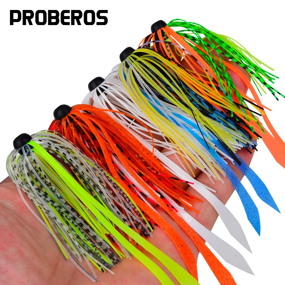

10pcs Jig Silicone Skirt With Flasher – Mustache Man Lure Strands Composite Blade DIY Upgrade For Spinnerbaits & Fishing Lures
