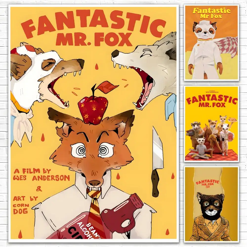 Movie The Fantastic Mr. Fox Poster Poster All-match HD Waterproof Self-Adhesive Wall Art Sticker For Home Bedroom