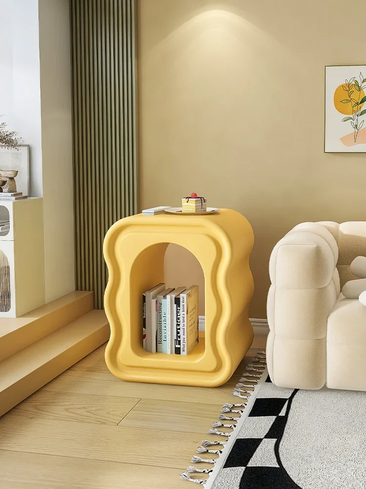 

Home Decor Wave Coffee Table Living Room Corner Table Household Bedroom Sofa Bedside Side Cabinet Storage Furniture Ornaments