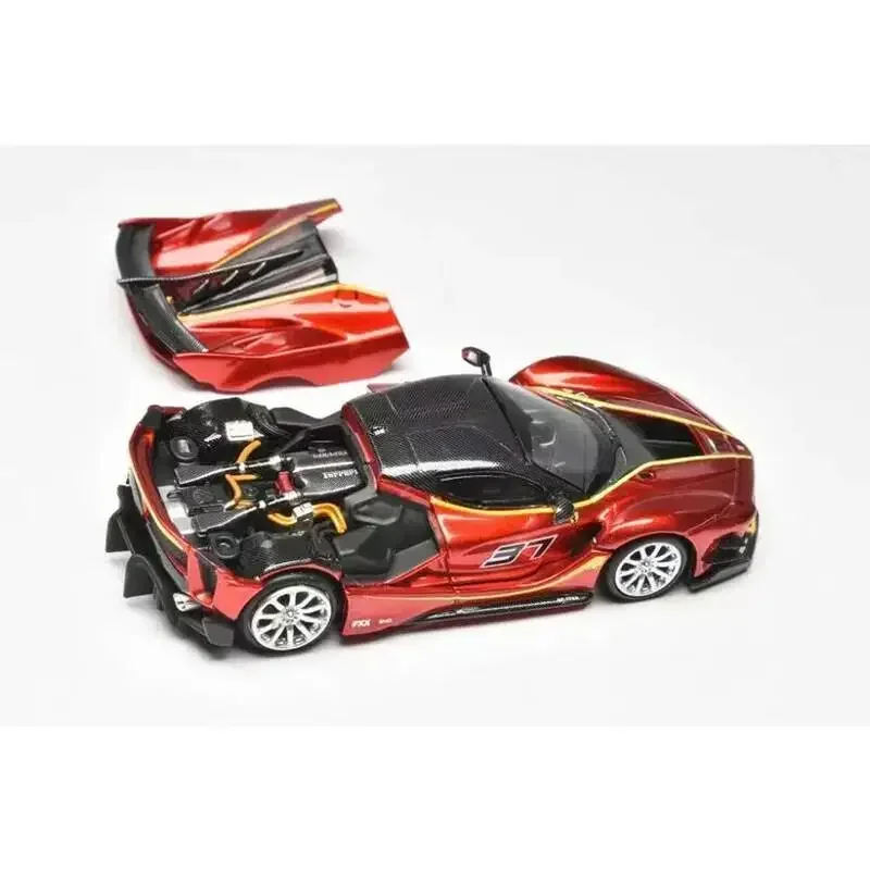 Pré-venda pequeno brinquedo 1:64 FXXK EVO coletar brinquedos em miniatura capô aberto modelo de carro fundido