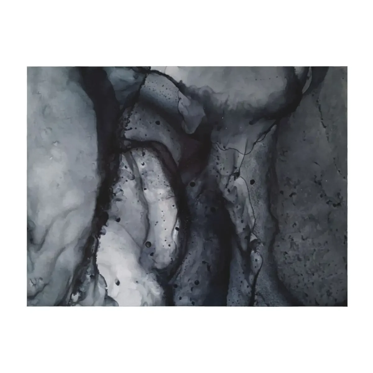 

Smoke Diptych II - Alcohol Ink Painting Throw Blanket Shaggy Polar Extra Large Throw Large Blankets