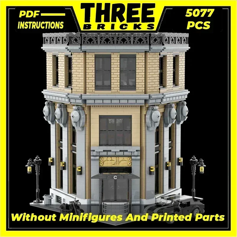 Tijolos técnicos moc cidade vista de rua modelo continental hotel blocos de construção modulares presente brinquedos para crianças conjuntos diy montagem