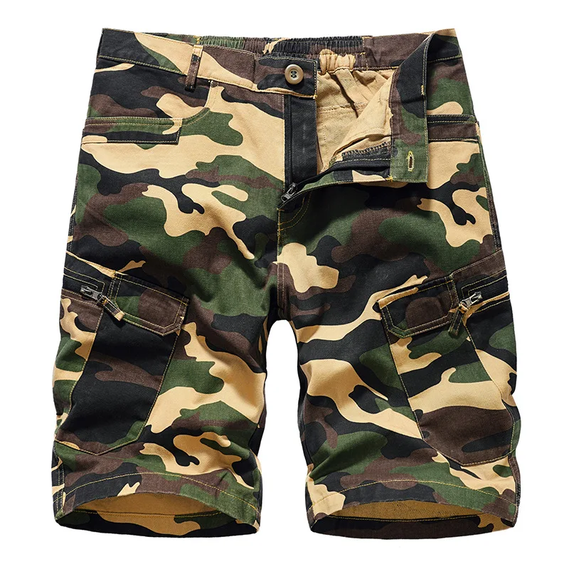 2023 New Summer Men Cotton Cargo Camouflage Shorts Men Clothing Casual Breeche Bermuda Beach Jogger Shorts Male Hot Dropshipping