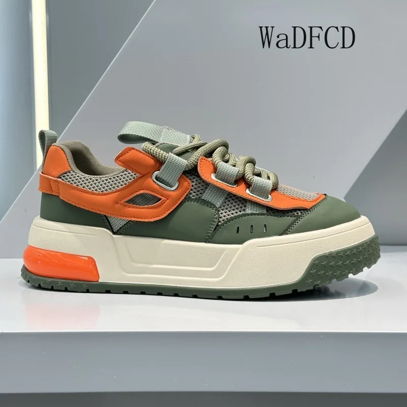 

Мужские кроссовки на массивном каблуке, оригинальные дизайнерские туфли для досок, модная повседневная кожаная дышащая спортивная обувь на платформе с увеличенной высотой