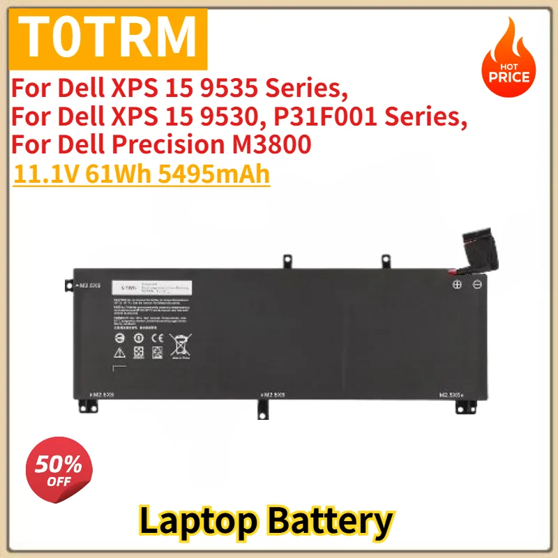 11.1V 5495mAh Laptop Battery T0TRM For Dell XPS 15 9530 P31F001 Series,Precision M3800 High Quality Replacement Battery