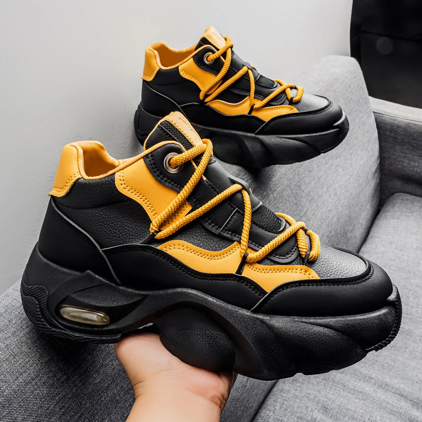 

Мужская обувь, модные массивные кроссовки, повседневная обувь на платформе, увеличивающая рост для мужчин, дизайнерская спортивная обувь на шнуровке Tenis Masculino