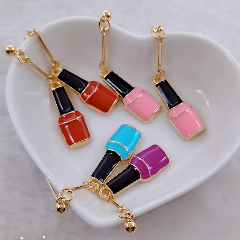 Creative nail salon art nail polish enamel earrings ladies girls gifts