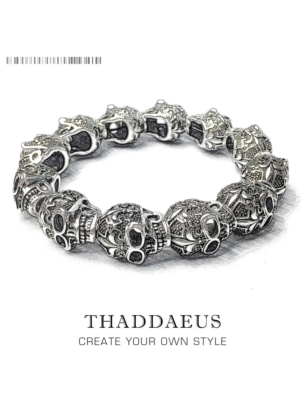Armbänder Fleur-de-lis Lily & Skull Punk Bead Marke Silber Mode Europa Stil Schmuck Bijoux Geschenk für Männer & Frauen