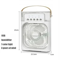 Ventilateur Humidificateur Mini Portable 3 en 1 avec Lumière Nocturne LED, Vitesse du Vent Réglable, Ventilateur de Refroidissement de Bureau pour Chambre à Coucher et Bureau 2