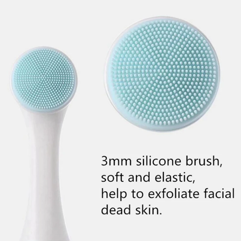 3D Double-Sided Facial Cleanser, Manual Massage Facial Brush, Soft Bristle Double-Sided Facial Cleanser