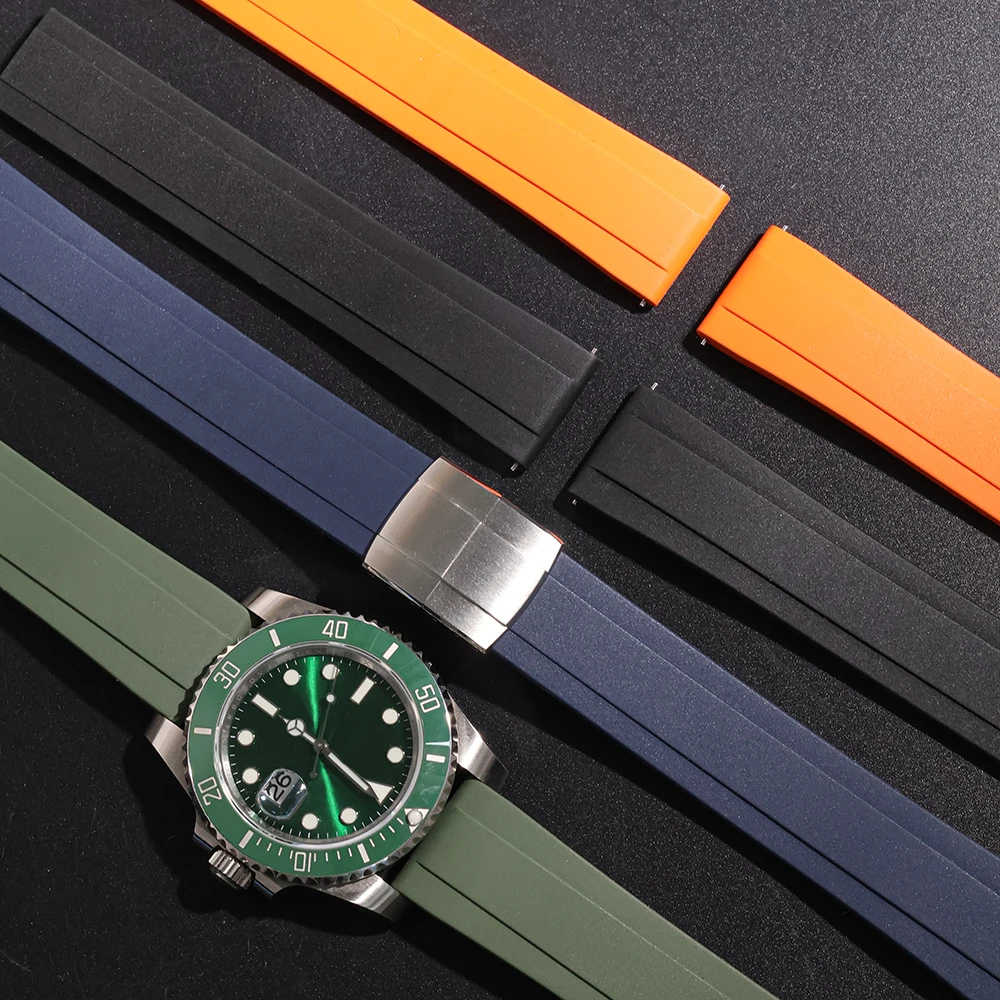 Nuovo cinturino per orologio Daytona Design CTS in gomma fluorurata 20mm 22mm Cinturini per orologi con fibbia a farfalla a sgancio rapido Cinturino FKM per taglia