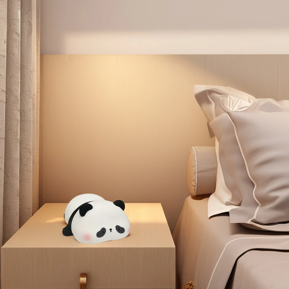 1 قطعة الباندا سيليكون ضوء الليل قابلة للشحن Led التحكم باللمس قابل للتعديل سطوع أباجورة لغرفة الحضانة