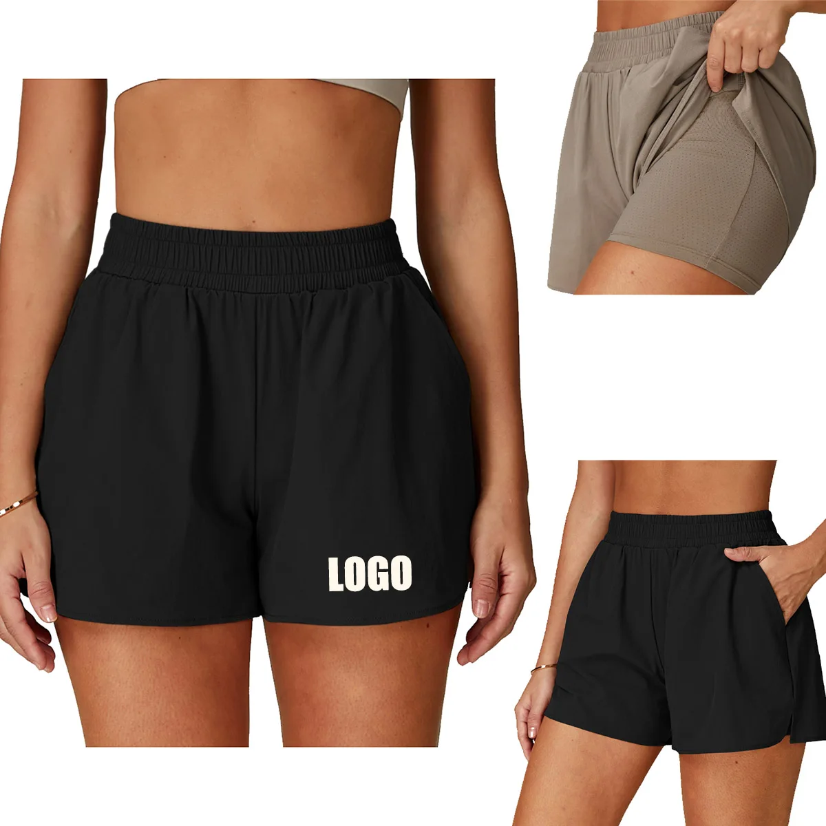 맞춤형 로고 쿨 자외선 차단 스포츠 속건 반바지 통기성 러닝 사이클링 피트니스 반바지