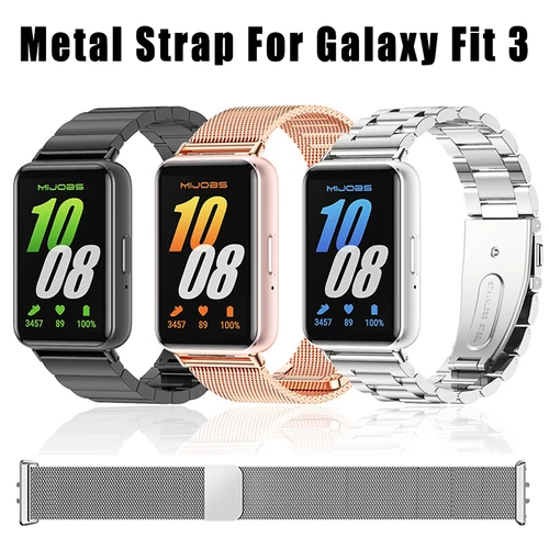 Correa de Metal para Samsung Galaxy Watch Fit 3, pulsera de acero inoxidable, correa de reloj con bucle milanés magnético para accesorios Galaxy Fit3