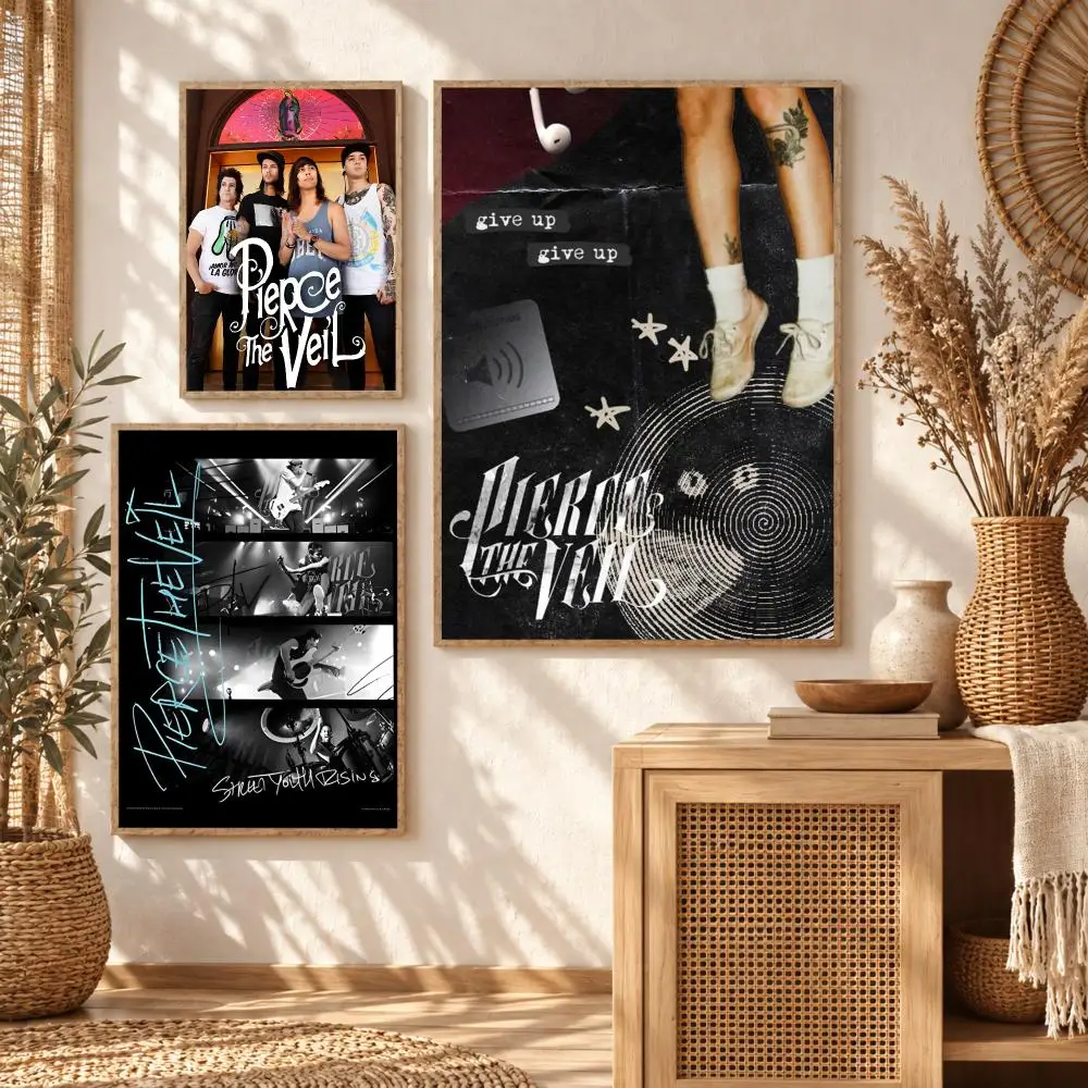Band P-Pierce The Veil Poster Wall Stickers Self Adhesive Art Decals for Bedroom Living Room Home Decor Print Mural HD Gift
