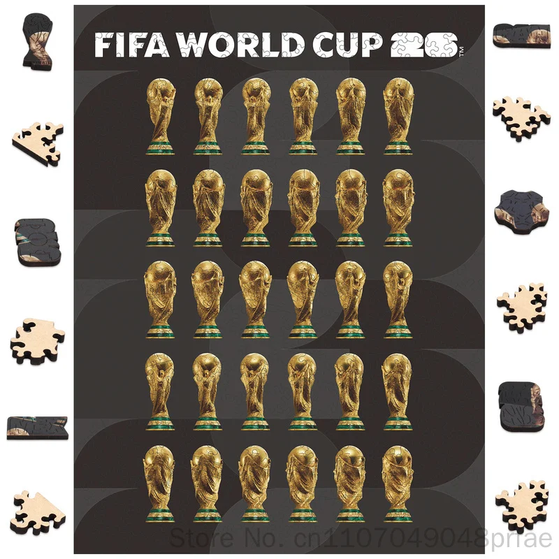 

New Arrival 2026 Football Match Game trophy 360°spin Image Jigsaw Puzzle Poster 10.9*14.5 in Wooden Puzzle Gift for Adult toy